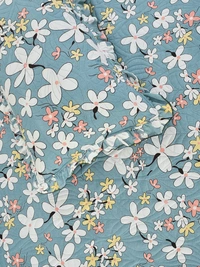 MORADO Glace Cotton Luxury Ultrasonic Printed Lightweight All Season Bedspreads/Quilted Bed Cover With 2 King Size Pillow Covers - (90x100 inches - Blue) - 90x100 Inches, Blue