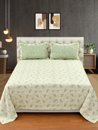 MORADO Glace Cotton King Size Bedsheet with 2 Pillow Covers with Frill (108x108, Inches) - 108x108 Inches, Mutlicolor