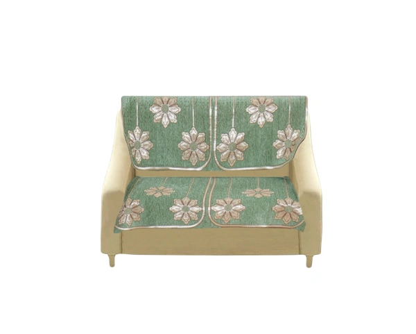 MORADO 7 Seater Sofa Cover Sofa Panel Premium Quality, Chenille for Ultimate Protection and Style Durable, 3+2+2 Settee Slipcover in Light Green, - Light Green