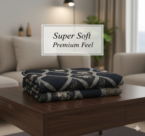 Morado MORADO 190 GSM Flannel Super Soft Warm Double Blanket for Winters - 90x90 Inches, Navy Brown - 90X90 Inches