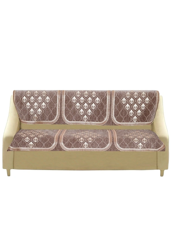 MORADO 7 Seater Sofa Cover Sofa Panel Premium Quality, Chenille for Ultimate Protection and Style Durable, 3+2+2 Settee Slipcover in Brown, - Brown