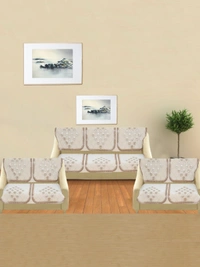 MORADO 7 Seater Sofa Cover Sofa Panel Premium Quality, Chenille for Ultimate Protection and Style Durable, 3+2+2 Settee Slipcover in Off White, - Off White