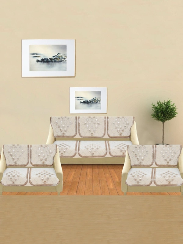 MORADO 7 Seater Sofa Cover Sofa Panel Premium Quality, Chenille for Ultimate Protection and Style Durable, 3+2+2 Settee Slipcover in Off White, - Off White