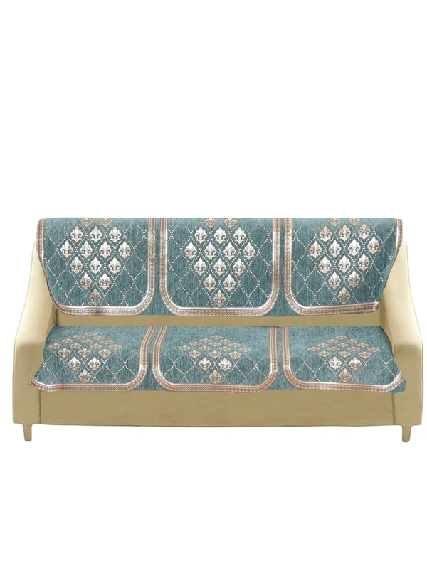 MORADO 7 Seater Sofa Cover Sofa Panel Premium Quality, Chenille for Ultimate Protection and Style Durable, 3+2+2 Settee Slipcover in Sea Green, - Sea Green