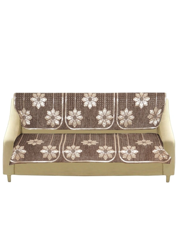 MORADO 7 Seater Sofa Cover Sofa Panel Premium Quality, Chenille for Ultimate Protection and Style Durable, 3+2+2 Settee Slipcover in Brown, - Brown