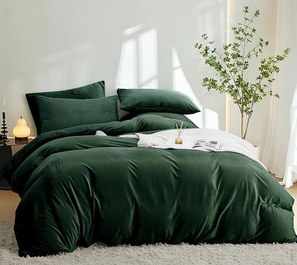 MORADO 190 GSM Flannel Super Soft Warm Single Bed Quilt Cover/Duvet Cover/Rajai Cover/Blanket Cover for Winters with Zipper - 60x90 Inches, Olive - 60x90 Inches, Olive Green