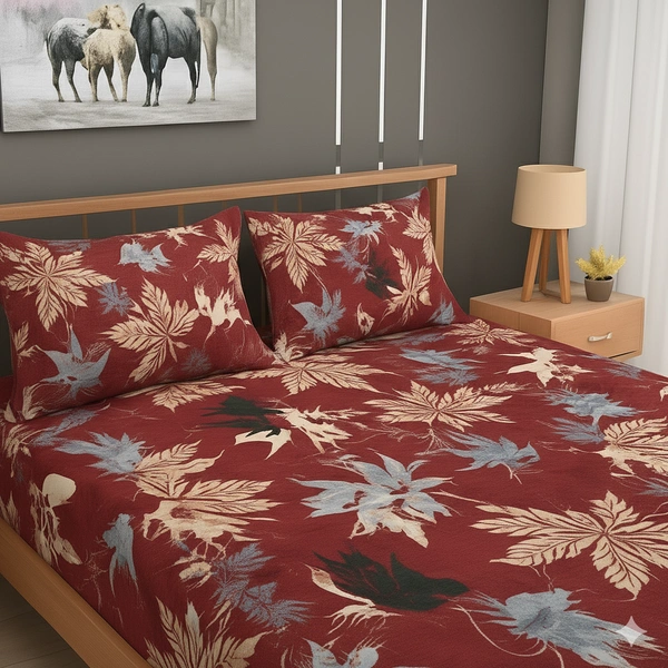 Morado MORADO 190 GSM Flannel Super Soft Warm Double Blanket for Winters - 90x90 Inches, Red - 90x90 Inches, Red