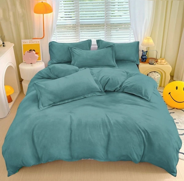 MORADO 190 GSM Flannel Super Soft Warm Single Bed Quilt Cover/Duvet Cover/Rajai Cover/Blanket Cover for Winters with Zipper - 60x90 Inches, Sea Green - 60x90 Inches, Sea Green