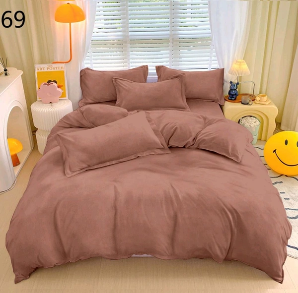 MORADO 190 GSM Flannel Super Soft Warm Double Bed Bedsheet with 2 Pillow Covers for Winters - 90x100 Inches, Mocha - 90x100 Inches, Mocha