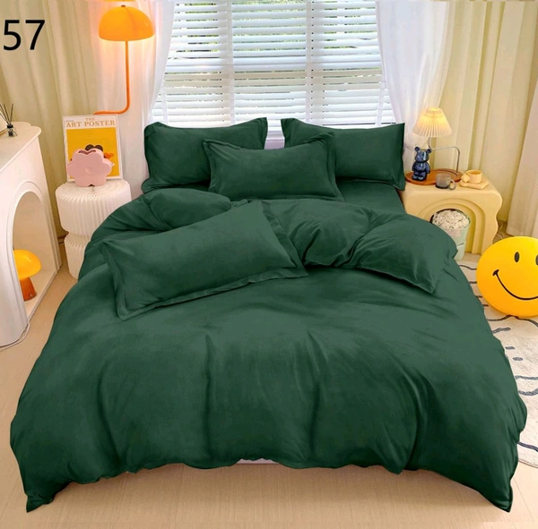 MORADO 190 GSM Flannel Super Soft Warm Double Bed Bedsheet with 2 Pillow Covers for Winters - 90x100 Inches, Olive - 90x100 Inches, Olive Green