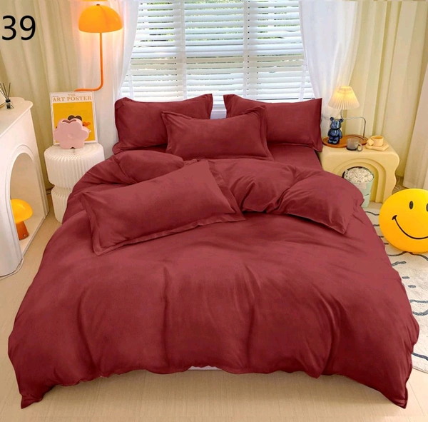 MORADO 190 GSM Flannel Super Soft Warm Double Bed Bedsheet with 2 Pillow Covers for Winters - 90x100 Inches, Vintage Mehroon - 90x100 Inches, Vintage Maroon