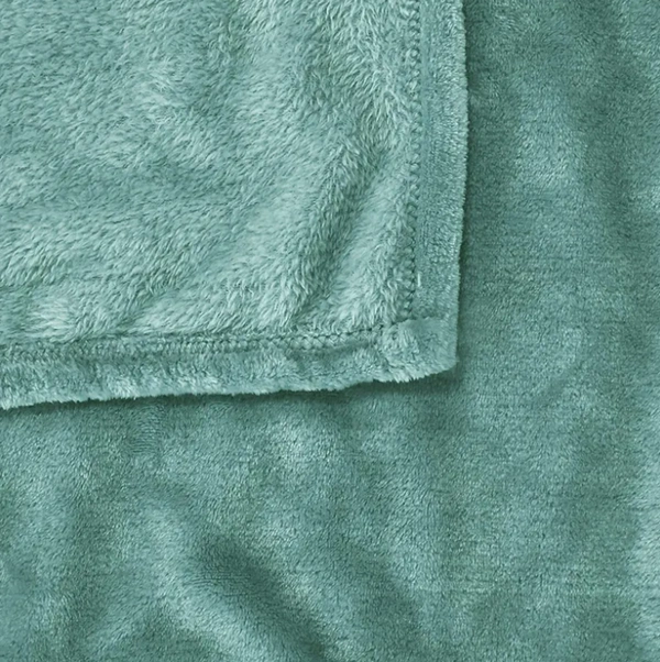 MORADO 190 GSM Flannel Super Soft Warm Double Bed Bedsheet with 2 Pillow Covers for Winters - 90x100 Inches, Sea Green - 90x100 Inches, Sea Green