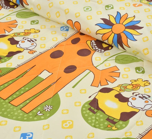 MORADO Glace Cotton Printed Reversible 150 GSM AC Comforter/Quilt/Blanket for Single Bed (60x90 Inches) Lemon Yellow - 90x100 Inches, Lemon Yellow