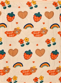 MORADO Glace Cotton Printed Reversible 150 GSM AC Comforter/Quilt/Blanket for Single Bed (60x90 Inches) Light Peach - 90x100 Inches, Light Peach