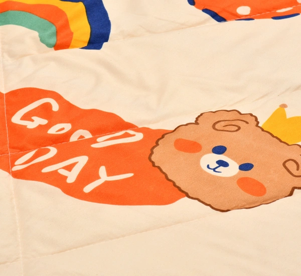 MORADO Glace Cotton Printed Reversible 150 GSM AC Comforter/Quilt/Blanket for Single Bed (60x90 Inches) Light Peach - 90x100 Inches, Light Peach