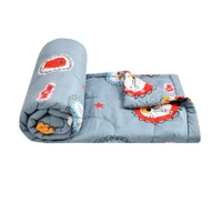 MORADO Glace Cotton Printed Reversible 150 GSM AC Comforter/Quilt/Blanket for Single Bed (60x90 Inches) Grey - 90x100 Inches, Gray