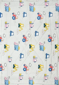 MORADO Glace Cotton Printed Reversible 150 GSM AC Comforter/Quilt/Blanket for Single Bed (60x90 Inches) Off White - 90x100 Inches, Off White