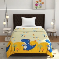 MORADO Glace Cotton Printed Reversible 150 GSM AC Comforter/Quilt/Blanket for Single Bed (60x90 Inches) Lemon Yellow - 90x100 Inches, Lemon Yellow