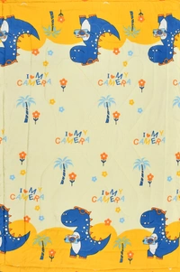 MORADO Glace Cotton Printed Reversible 150 GSM AC Comforter/Quilt/Blanket for Single Bed (60x90 Inches) Lemon Yellow - 90x100 Inches, Lemon Yellow