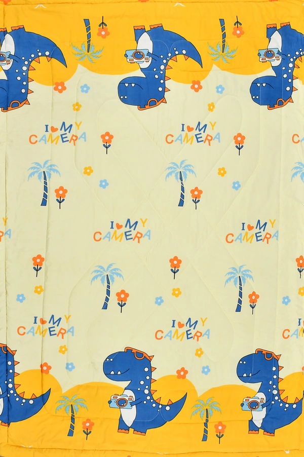 MORADO Glace Cotton Printed Reversible 150 GSM AC Comforter/Quilt/Blanket for Single Bed (60x90 Inches) Lemon Yellow - 90x100 Inches, Lemon Yellow