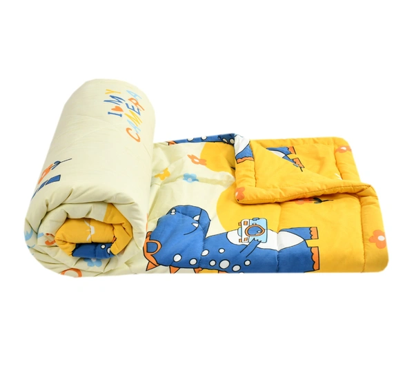 MORADO Glace Cotton Printed Reversible 150 GSM AC Comforter/Quilt/Blanket for Single Bed (60x90 Inches) Lemon Yellow - 90x100 Inches, Lemon Yellow