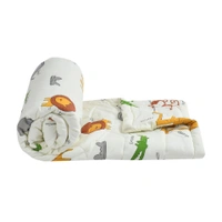 MORADO Glace Cotton Printed Reversible 150 GSM AC Comforter/Quilt/Blanket for Single Bed (60x90 Inches) Off White - 90x100 Inches, Off White