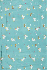 MORADO Glace Cotton Printed Reversible 150 GSM AC Comforter/Quilt/Blanket for Single Bed (60x90 Inches) Sky Blue - 90x100 Inches, Sky Blue