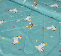 MORADO Glace Cotton Printed Reversible 150 GSM AC Comforter/Quilt/Blanket for Single Bed (60x90 Inches) Sky Blue - 90x100 Inches, Sky Blue