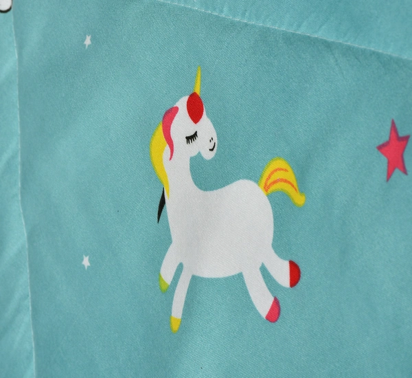 MORADO Glace Cotton Printed Reversible 150 GSM AC Comforter/Quilt/Blanket for Single Bed (60x90 Inches) Sky Blue - 90x100 Inches, Sky Blue