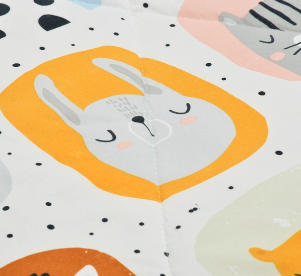 MORADO Glace Cotton Printed Reversible 150 GSM AC Comforter/Quilt/Blanket for Single Bed (60x90 Inches) Cream - 90x100 Inches, Cream