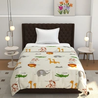 MORADO Glace Cotton Printed Reversible 150 GSM AC Comforter/Quilt/Blanket for Single Bed (60x90 Inches) Off White - 90x100 Inches, Off White