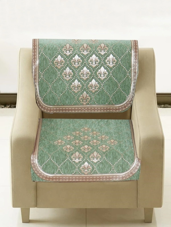 MORADO 5 Seater Sofa Cover Sofa Panel Premium Quality, Chenille for Ultimate Protection and Style Durable, 3+1+1 Settee Slipcover in Light Green, - Light Green