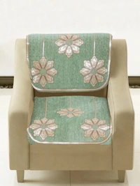 MORADO 5 Seater Sofa Cover Sofa Panel Premium Quality, Chenille for Ultimate Protection and Style Durable, 3+1+1 Settee Slipcover in Light Green, - Light Green