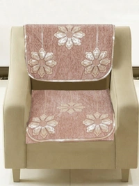 MORADO 5 Seater Sofa Cover Sofa Panel Premium Quality, Chenille for Ultimate Protection and Style Durable, 3+1+1 Settee Slipcover in Peach, - Peach