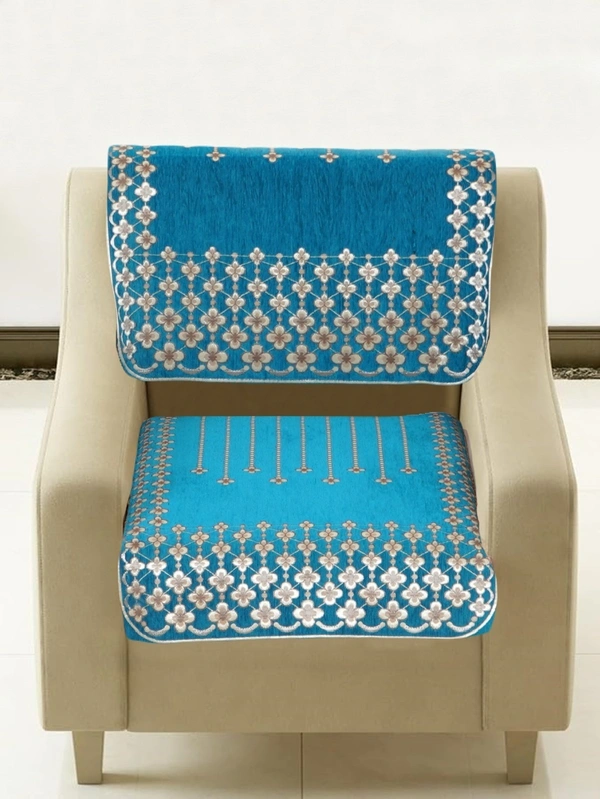 MORADO 5 Seater Sofa Cover Sofa Panel Premium Quality, Chenille for Ultimate Protection and Style Durable, 3+1+1 Settee Slipcover in Aqua, - Aqua