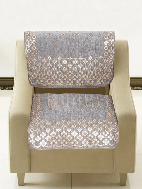 MORADO 5 Seater Sofa Cover Sofa Panel Premium Quality, Chenille for Ultimate Protection and Style Durable, 3+1+1 Settee Slipcover in Light Grey, - Light Grey