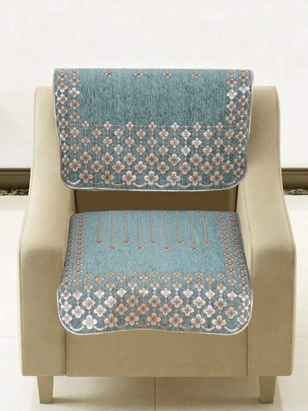 MORADO 5 Seater Sofa Cover Sofa Panel Premium Quality, Chenille for Ultimate Protection and Style Durable, 3+1+1 Settee Slipcover in Sea Green, - Sea Green