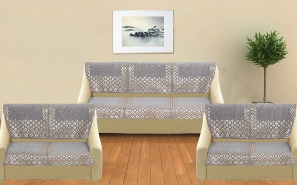 MORADO 7 Seater Sofa Cover Sofa Panel Premium Quality, Chenille for Ultimate Protection and Style Durable, 3+2+2 Settee Slipcover in Light Grey, - Light Grey