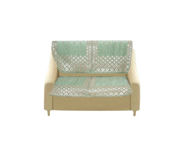 MORADO 7 Seater Sofa Cover Sofa Panel Premium Quality, Chenille for Ultimate Protection and Style Durable, 3+2+2 Settee Slipcover in Light Green, - Light Green