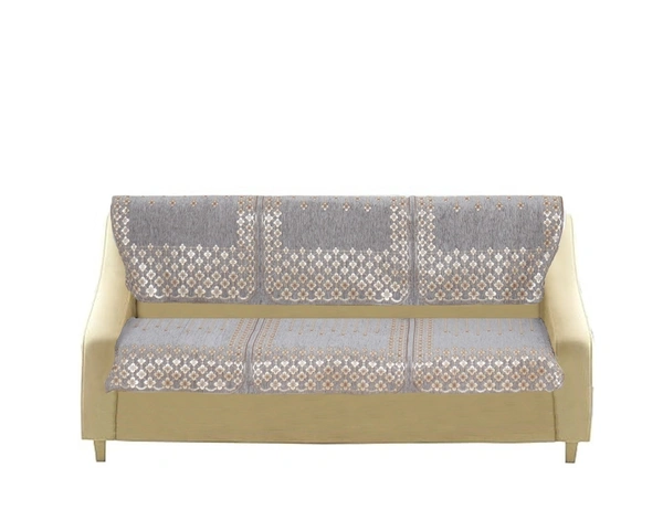 MORADO 7 Seater Sofa Cover Sofa Panel Premium Quality, Chenille for Ultimate Protection and Style Durable, 3+2+2 Settee Slipcover in Light Grey, - Light Grey