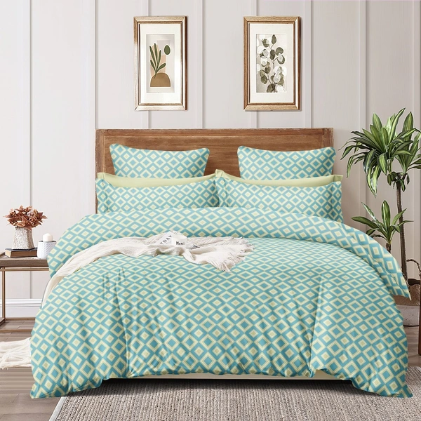 MORADO Glace Cotton Printed Reversible 150 GSM AC Comforter/Quilt/Blanket for Double Bed (90x100 Inches) - 90x100 Inches, Green Beige