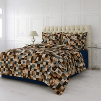 Morado MORADO 190 GSM Flannel Super Soft Warm Single Blanket for Winters - 60x90 Inches, Brown BeigeBlocks - Brown Beige Blocks