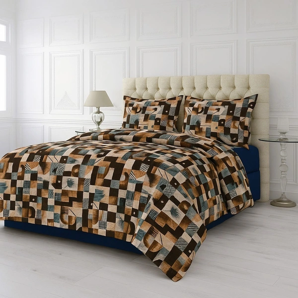 Morado MORADO 190 GSM Flannel Super Soft Warm Single Blanket for Winters - 60x90 Inches, Brown BeigeBlocks - Brown Beige Blocks