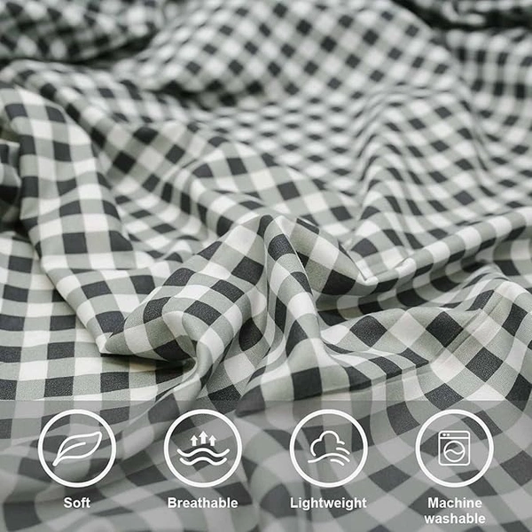 MORADO Glace Cotton Double Duvet Cover/Rajai Cover/Blanket Cover with Zipper (90x100 Inches) - 90x100 Inches, Grey