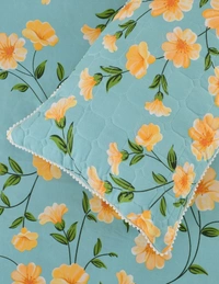 MORADO Glace Cotton 5 Pcs with Beautiful White Pompom Lace Bedding Set | Double Bed Size Bedsheet with 2 Pillow Covers and 2 Filled Cushions (90x100 Inches - Light Green) - 90x100 Inches, Light Green