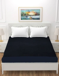 MORADO Water Resistant Terry Cotton Queen/King Size Elastic Fitted Mattress Protector (60x78x12 inches - Fits Up to 12 inches Mattress), Navy Blue - 60x78x12 Inches, NavyBlue