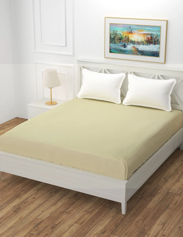 MORADO Water Resistant Terry Cotton Queen/King Size Elastic Fitted Mattress Protector (60x78x12 inches - Fits Up to 12 inches Mattress), Offwhite - 60x78x12 Inches, Offwhite