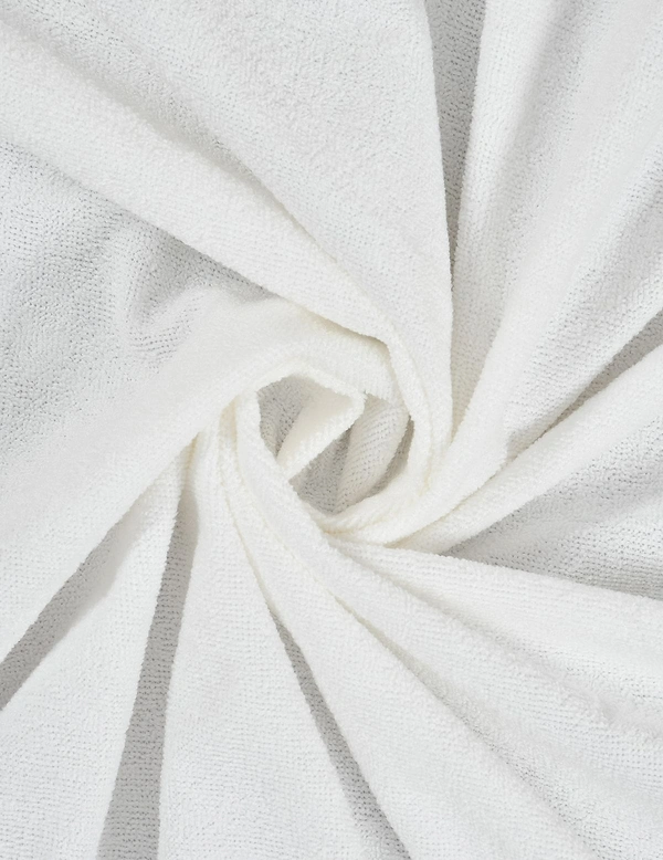 MORADO Water Resistant Terry Cotton Queen/King Size Elastic Fitted Mattress Protector (60x78x12 inches - Fits Up to 12 inches Mattress), White - 60x78x12 Inches, White