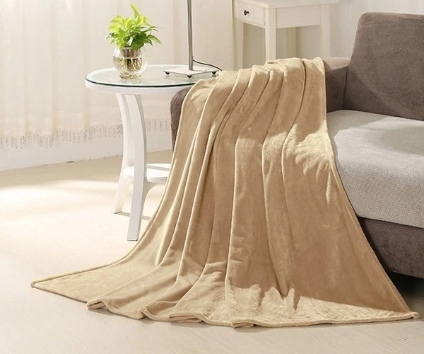 MORADO 190 GSM Flannel Super Soft Warm Double Blanket for Winters - 90x90 Inches, Camel - 90x90 Inches, Camel