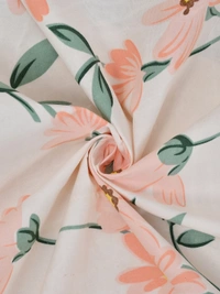 MORADO Glace Cotton 5 Pcs Quilted Bedding Set | Double Bed Size Bedsheet with 2 Pillow Covers and 2 Filled Cushions (90x100 Inches - Cream) - 90x100 Inches, Cream